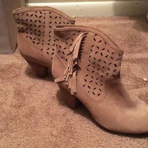 Tasseled booties, lightly worn